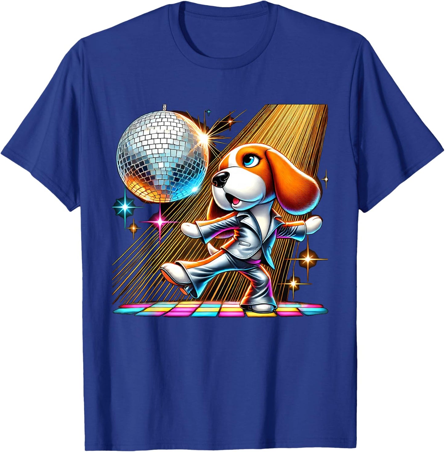 Aesthetic Beagle Dog Disco Men Women Kids T-Shirt - T-Shirt | Royal