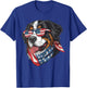 Patriotic Bernese Mountain Dog American Flag 4th of July Women Men T-Shirt - T-Shirt | Royal