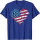 American Flag Heart Women Men Kids Patriotic 4th of July USA T-Shirt - T-Shirt | Royal