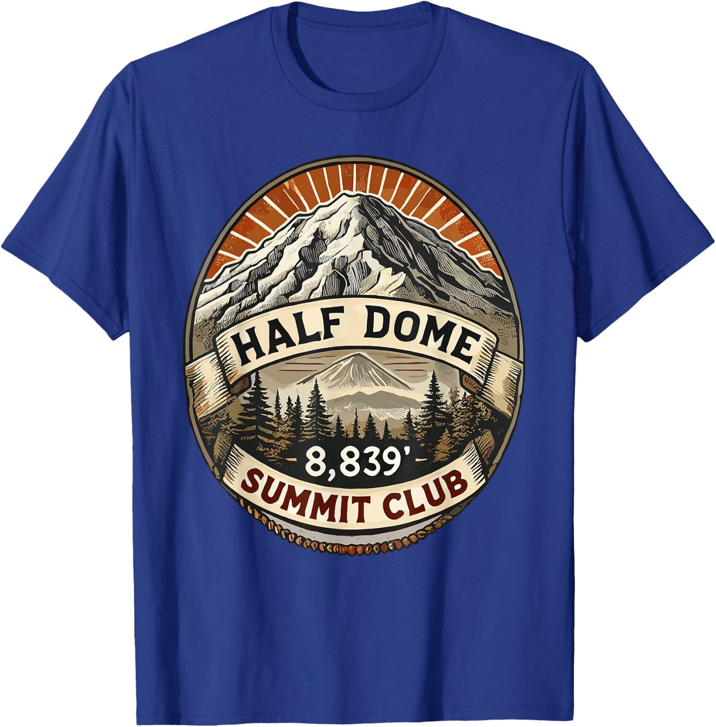 Half Dome Summit Club Shirt Hiking T-Shirt - T-Shirt | Royal