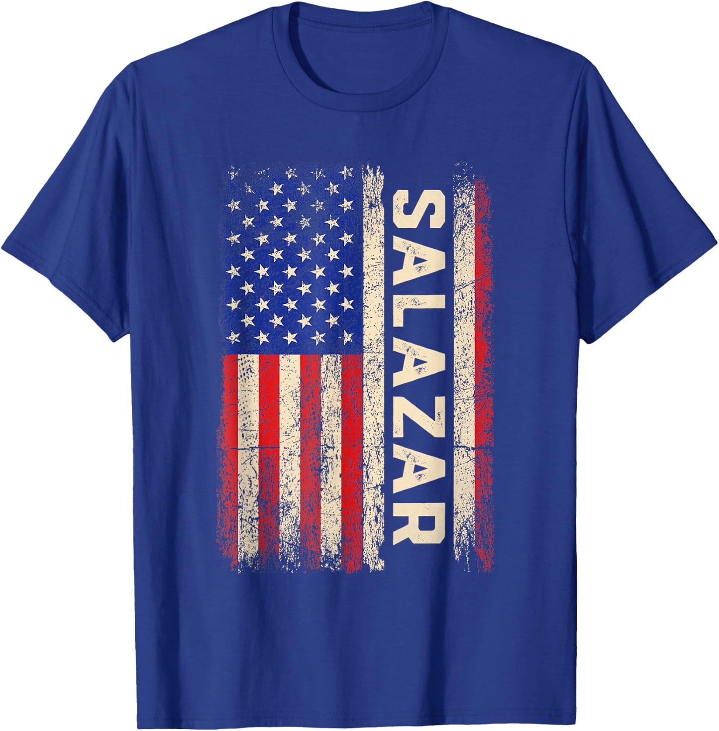 Salazar Last Name Shirt Salazar Name American Flag Kids Men T-Shirt - T-Shirt | Royal