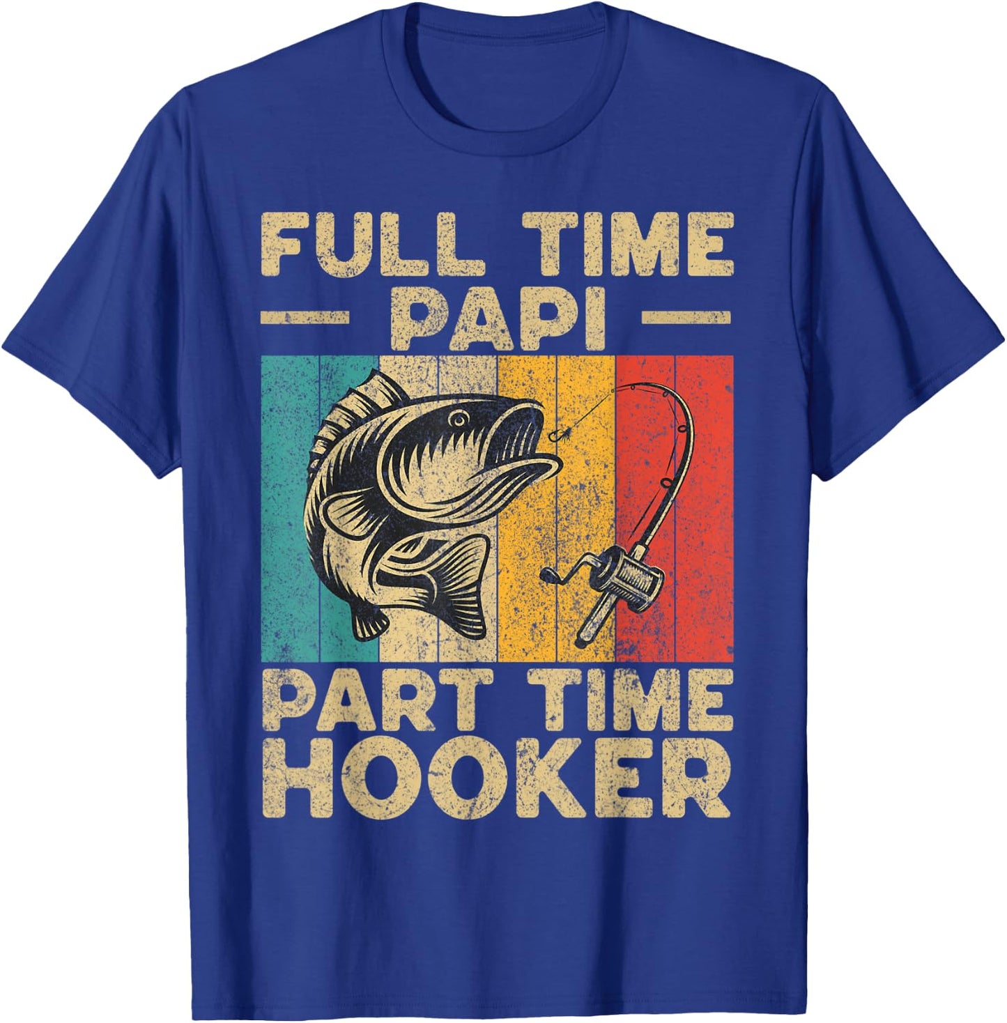 Funny Vintage Fishing Papi Jokes Fisherman T-Shirt - T-Shirt | Royal