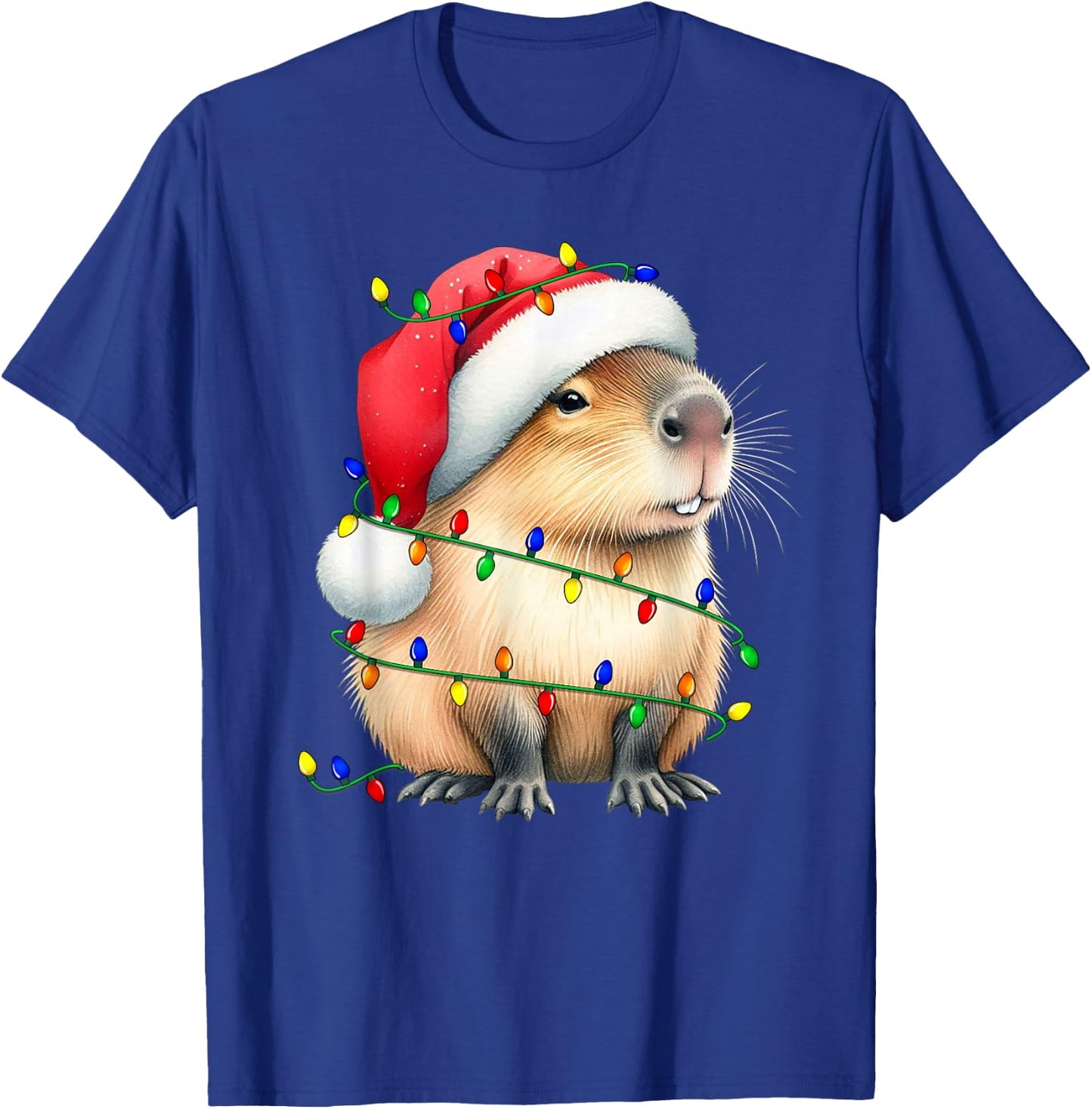 Capybara Wearing Santa Hat Christmas Capybara Lover Xmas Kid T-Shirt - T-Shirt | Royal