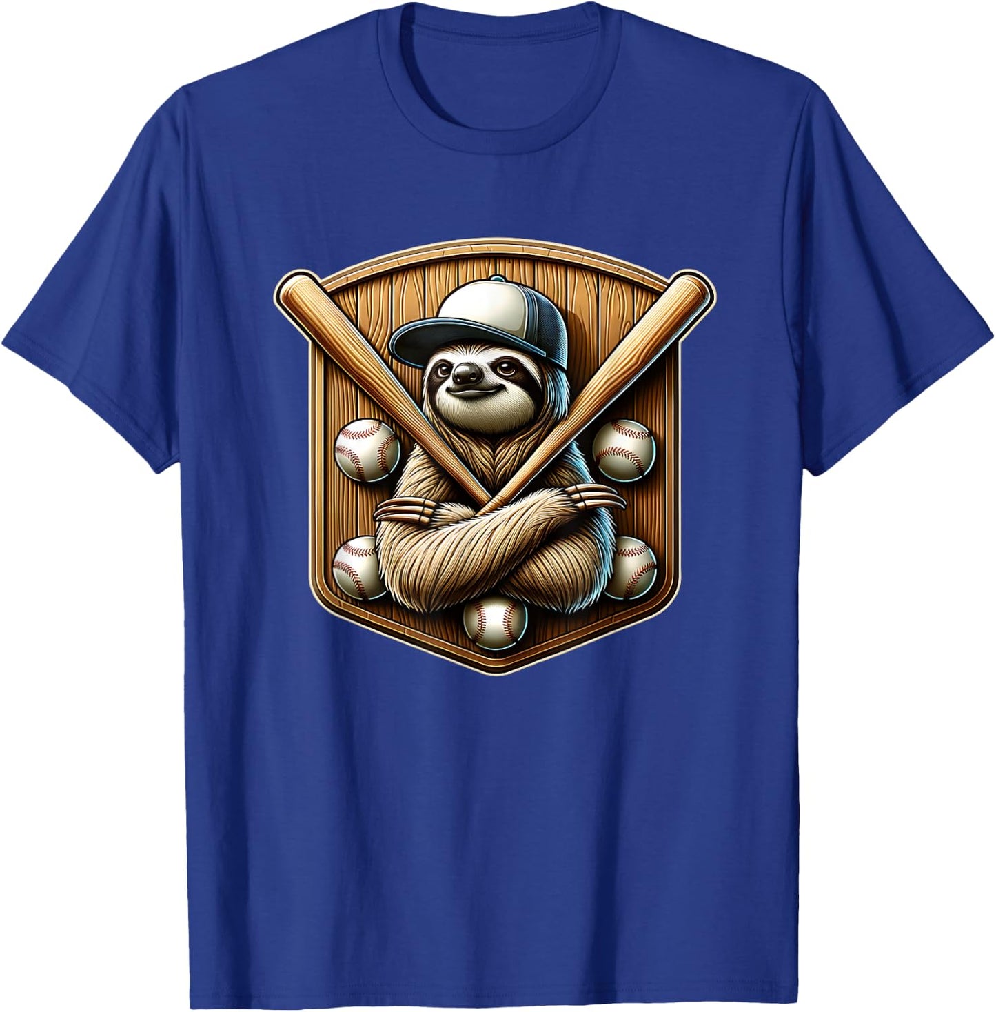Funny Sloth Baseball Sports Softball Pitcher Player Cool T-Shirt - T-Shirt | Royal
