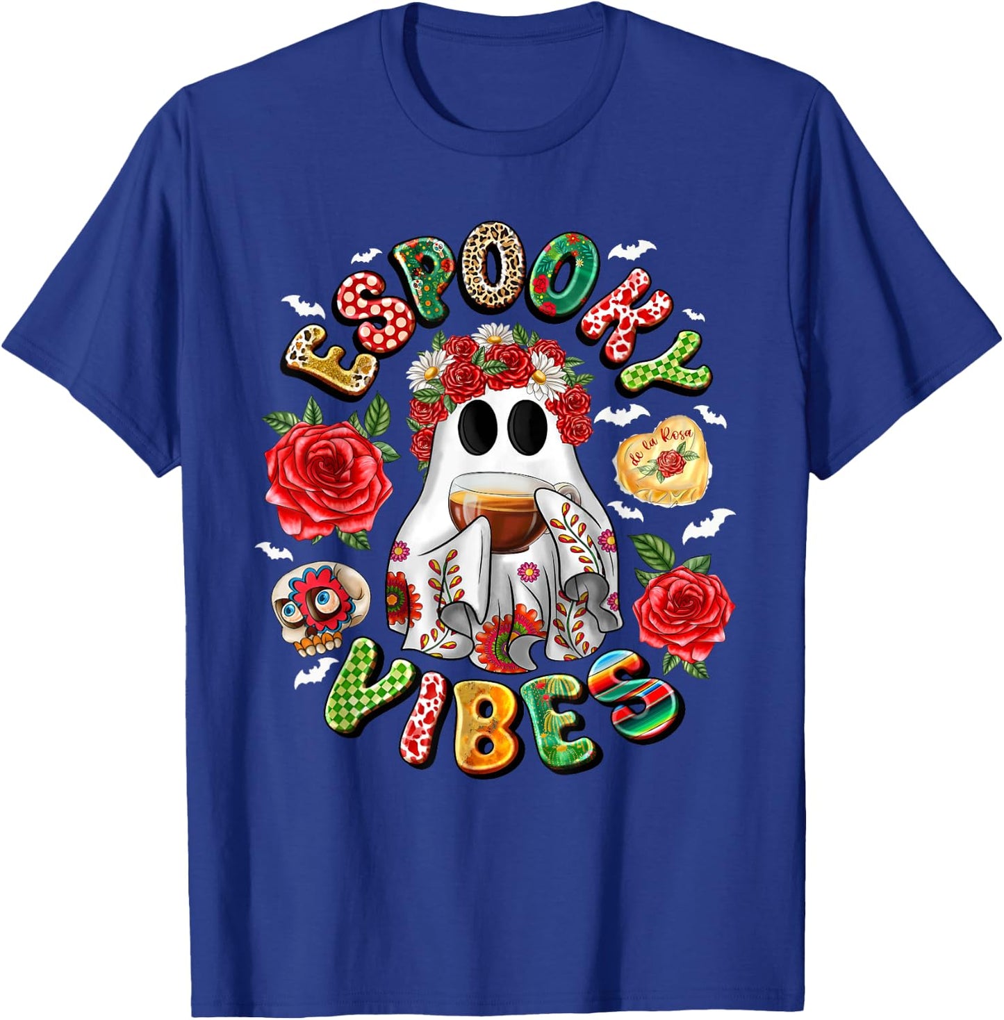 Espooky Vibes Mexican Ghost Day Of The Dead Dia De Muertos T-Shirt - T-Shirt | Royal