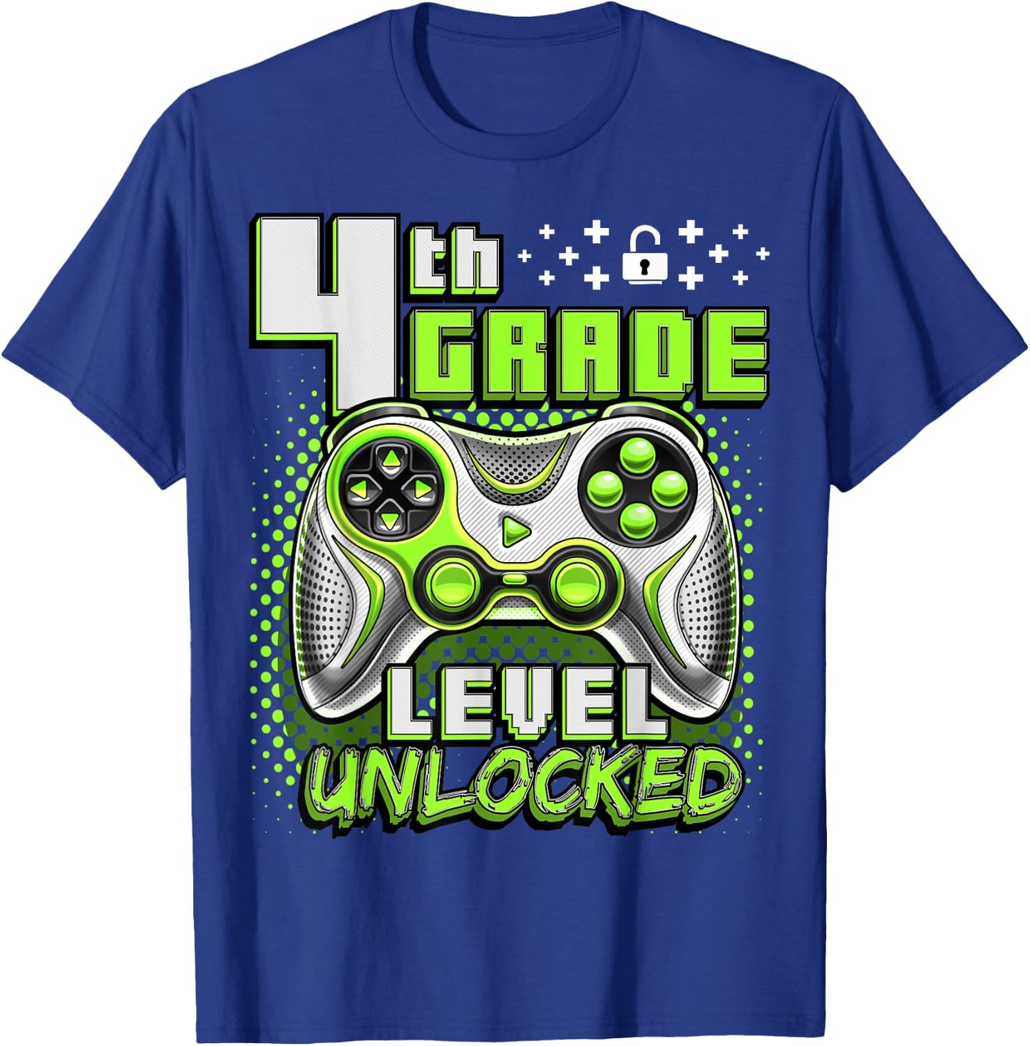 Back to School 4th Grade Boys Gamer First Day School Level T-Shirt - T-Shirt | Royal