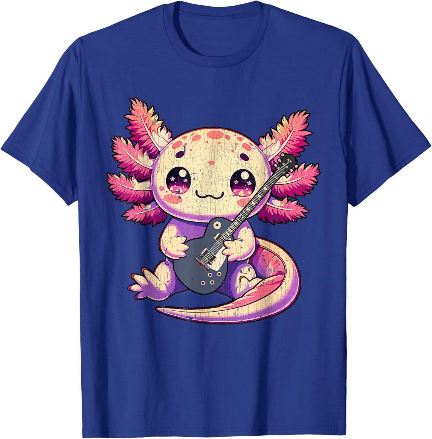 Cute Snaxalotl Axolotl Love Electric Guitar Music Rock 2 T-Shirt - T-Shirt | Royal