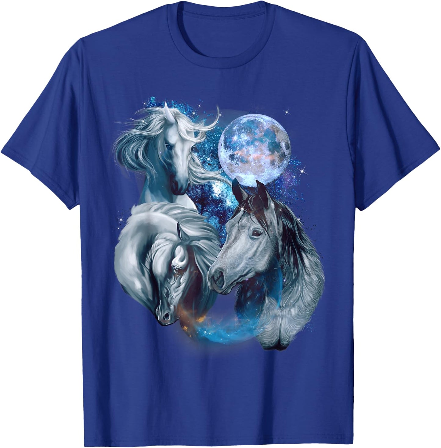 3 Moon Horse Equine Art Racing Animal Lovers Novelty Humor T-Shirt - T-Shirt | Royal