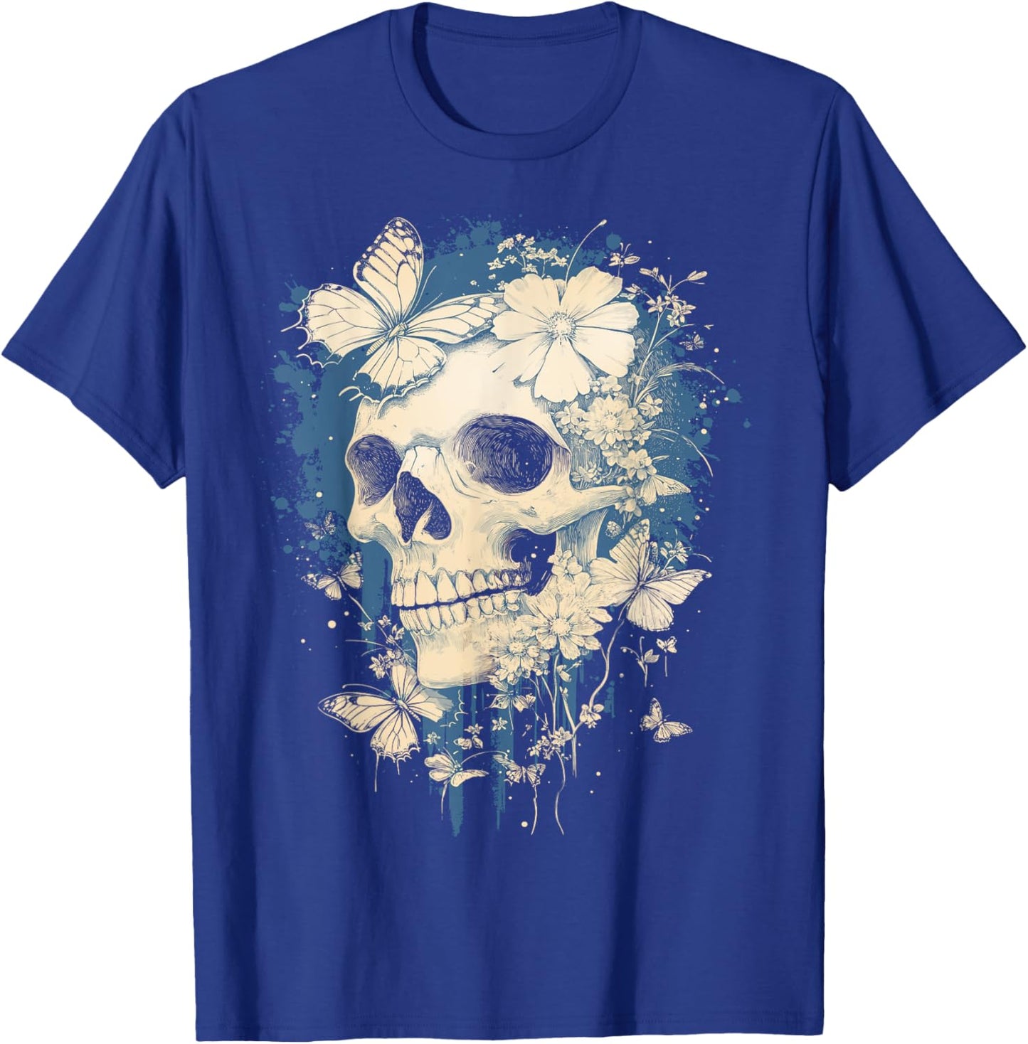 Fairy Grunge Skulls Dainty Butterflies Gothic Y2K Aesthetic T-Shirt - T-Shirt | Royal