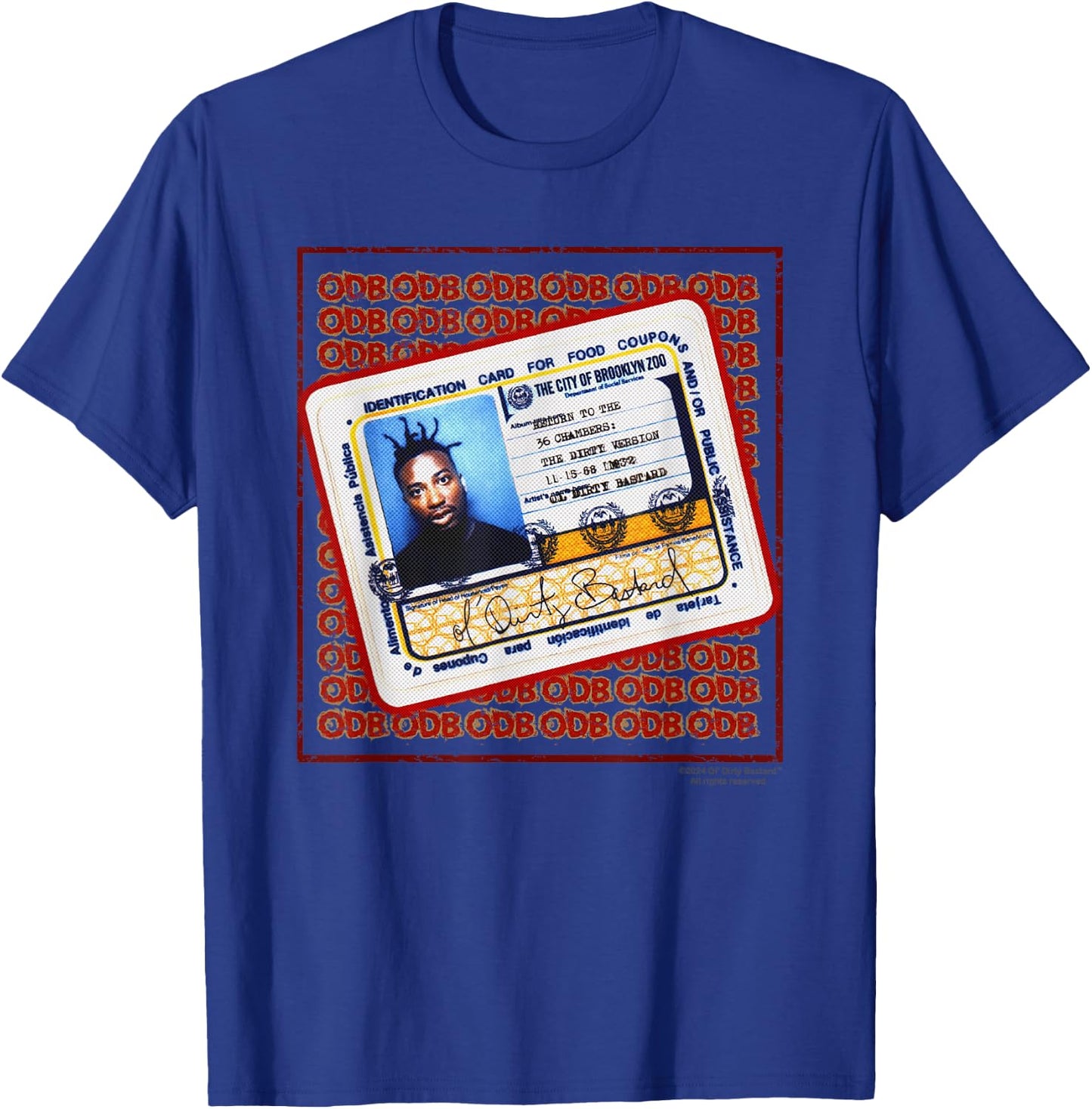 ODB Ol Dirty Ba--ard ID Return Chambers Brooklyn Zoo Mix T-Shirt - T-Shirt | Royal