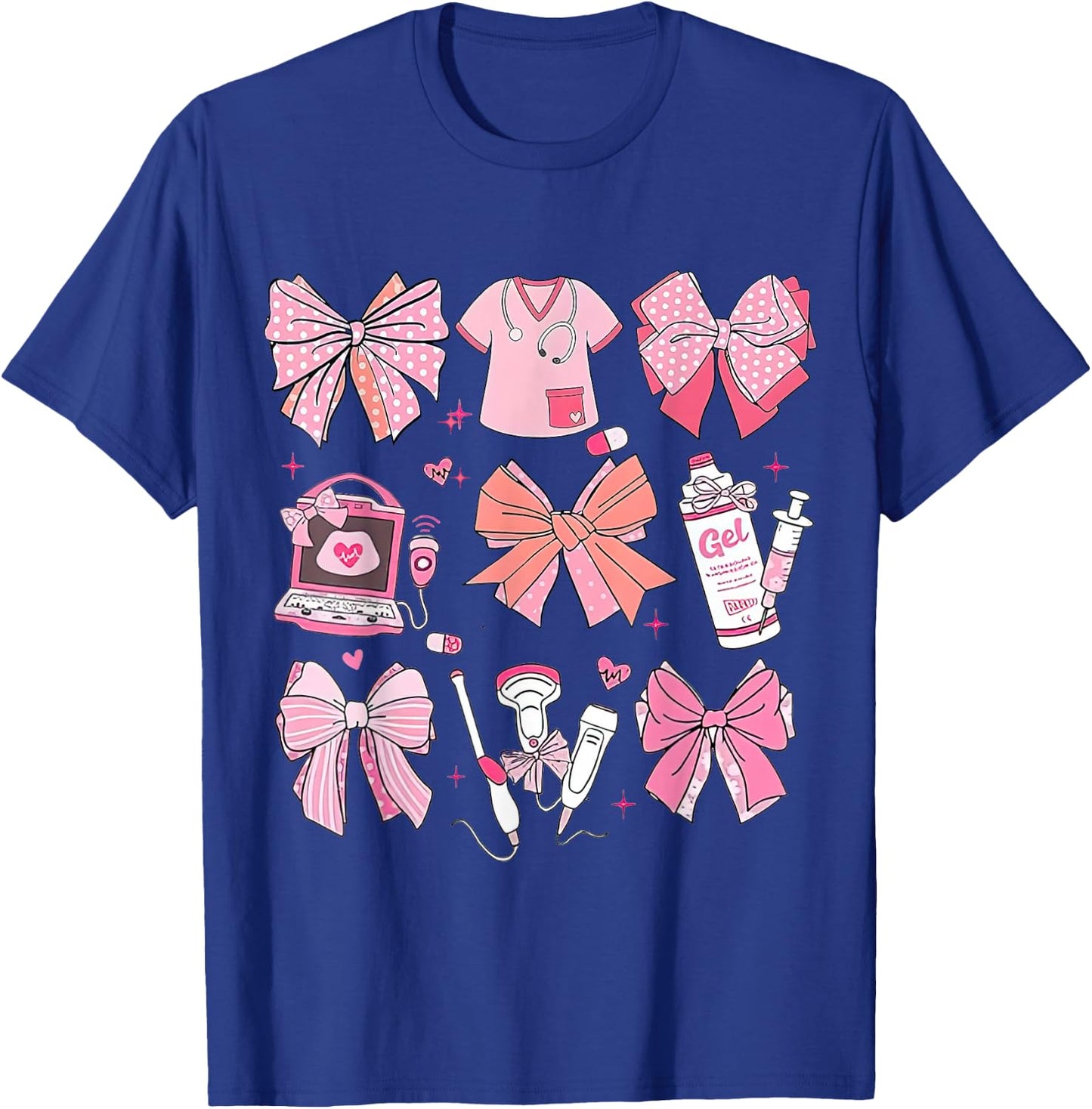 Coquette Pink Bow Ultrasound Tech Coquette T-Shirt - T-Shirt | Royal
