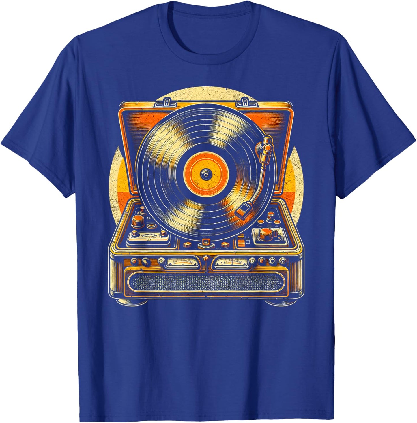 70s Retro Vinyl Record Player T-Shirt - T-Shirt | Royal