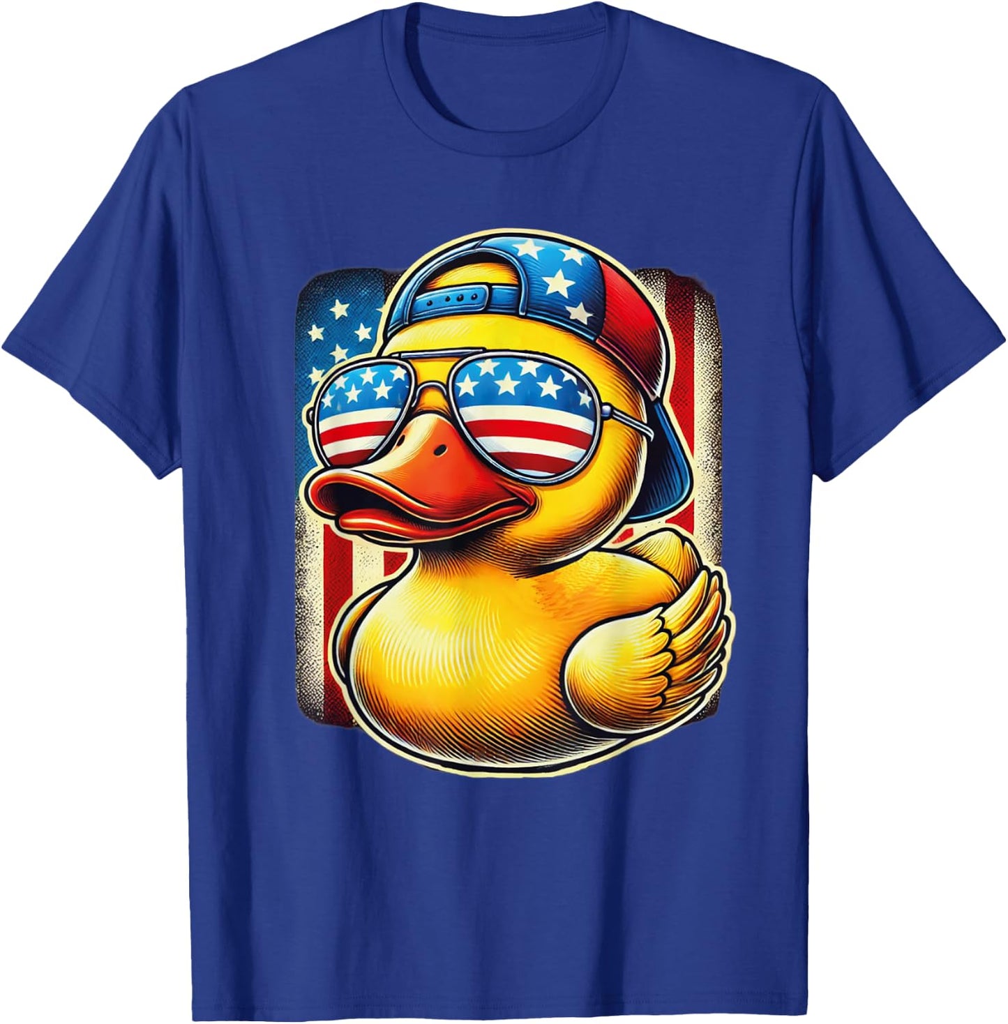Rubber Duck Shirt USA Flag Gift Funny Duckie Cool Duck T-Shirt - T-Shirt | Royal
