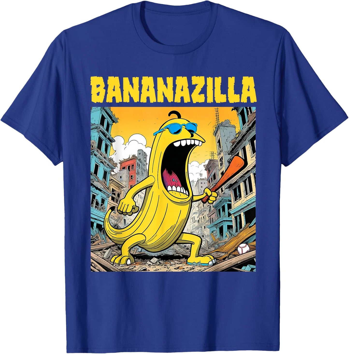 Bananazilla Banana Baseball Monster Bananas Kids Youth Boys T-Shirt - T-Shirt | Royal