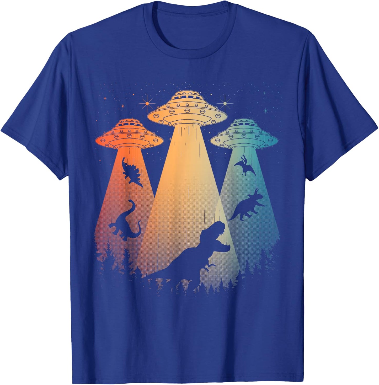 Cool Dinosaur Art Women UFO Alien Abduction Dinosaur T-Shirt - T-Shirt | Royal