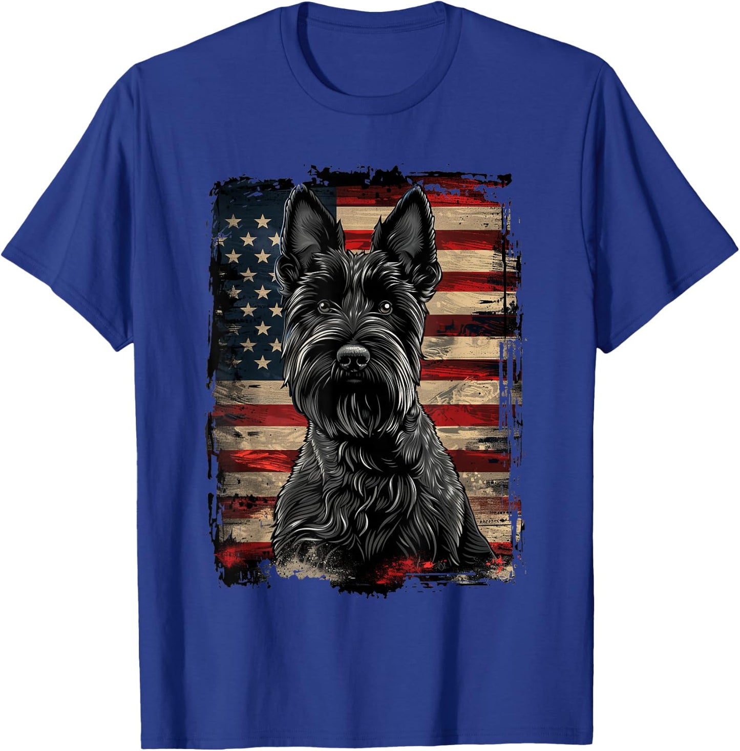 Scottish Terrier American Flag T-Shirt - T-Shirt | Royal