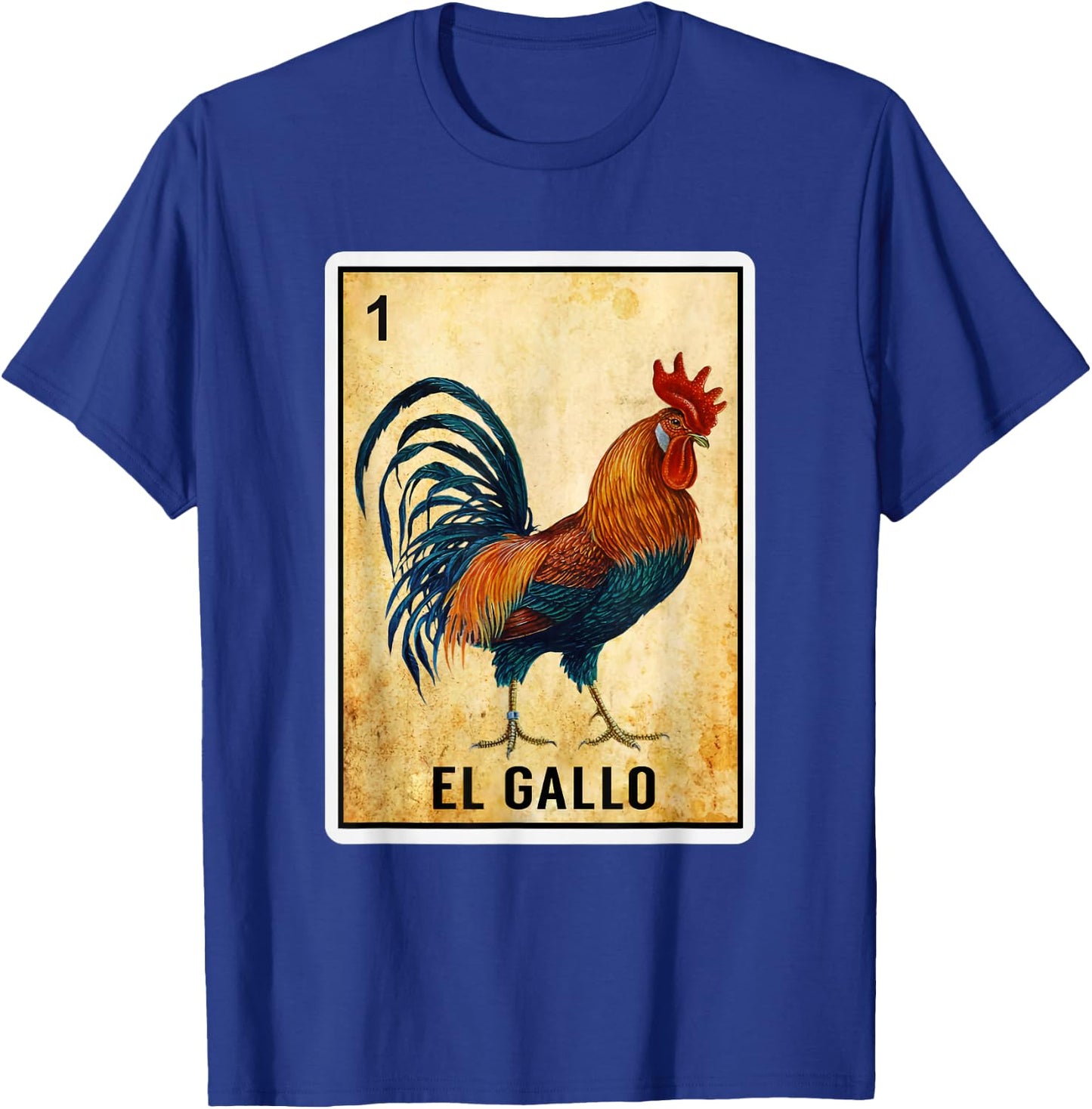 Mexican El Gallo Bingo Card Game Traditional Rooster Card T-Shirt - T-Shirt | Royal