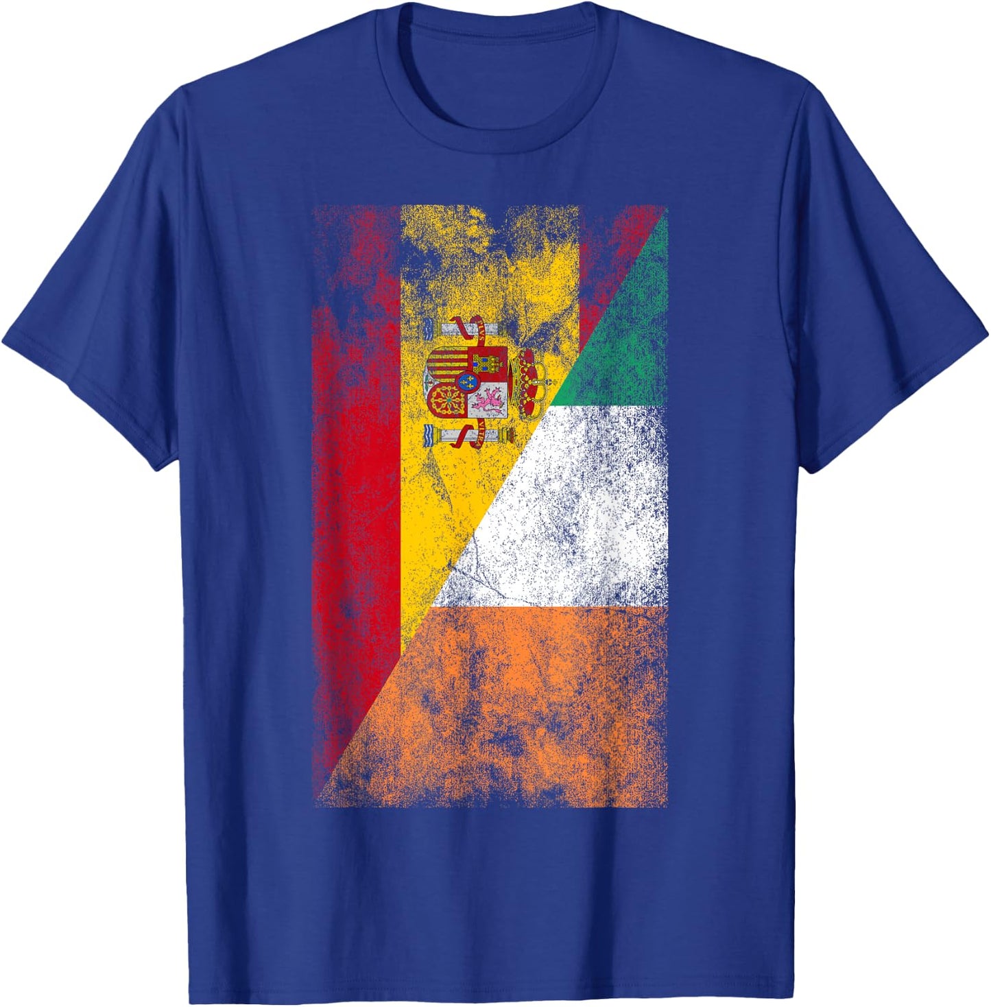 Spain & Ireland Flags - Spanish Irish T-Shirt - T-Shirt | Royal