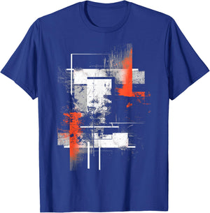 White Orange Abstract | | S - 6XL | Graphic T-Shirt - T-Shirt | Royal