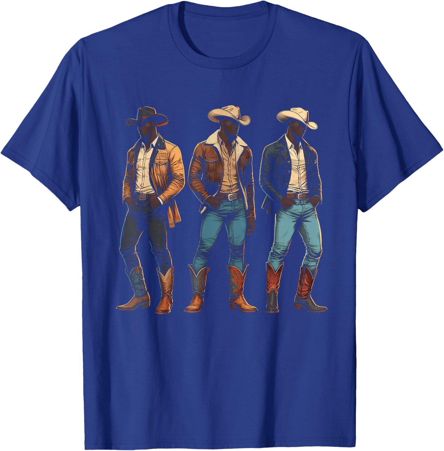 Black Cowboy Western Rodeo Melanin Black History Texas Men T-Shirt - T-Shirt | Royal