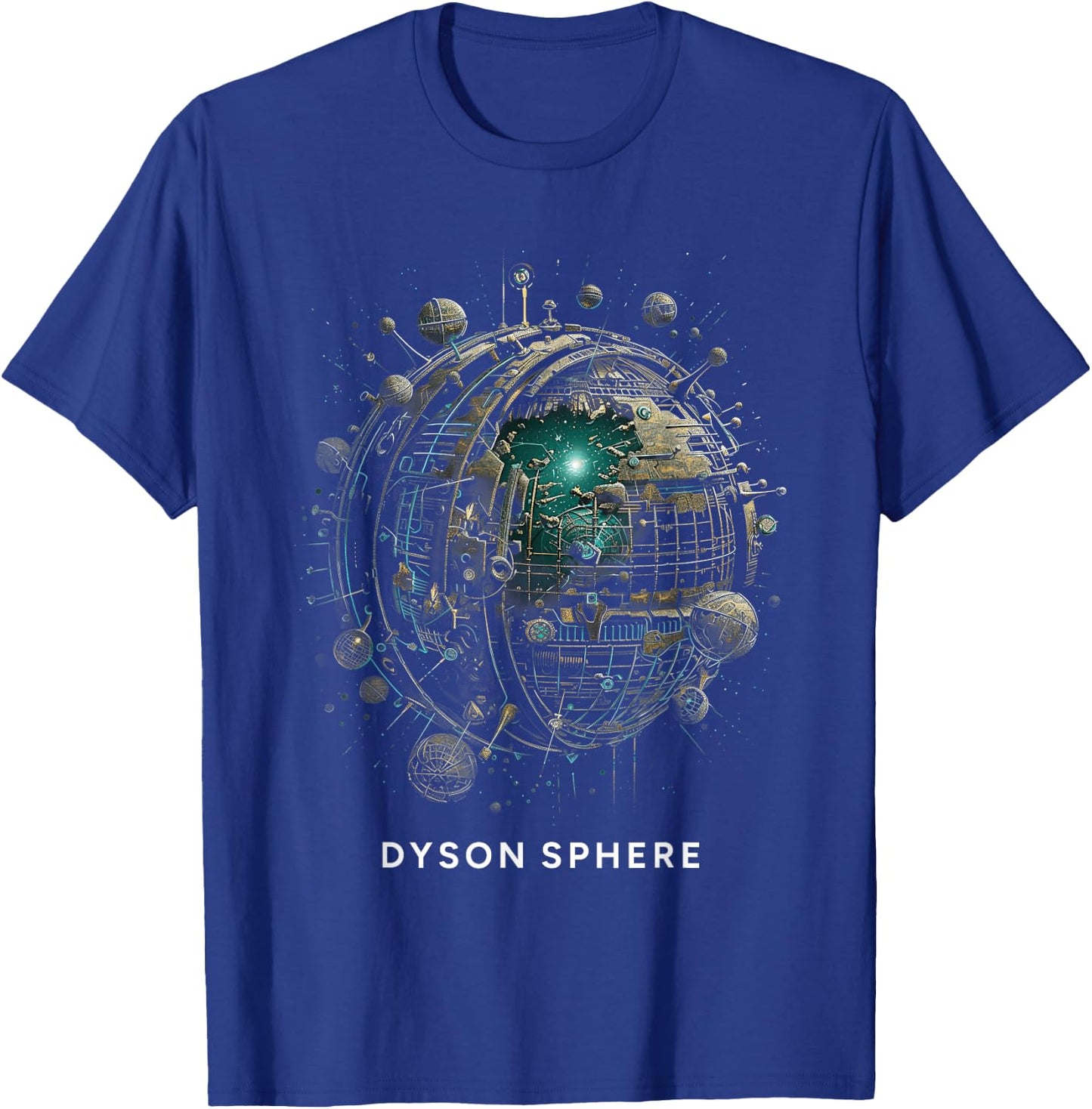 Dyson Sphere Scientific Galactic Megastructure Aliens T-Shirt - T-Shirt | Royal