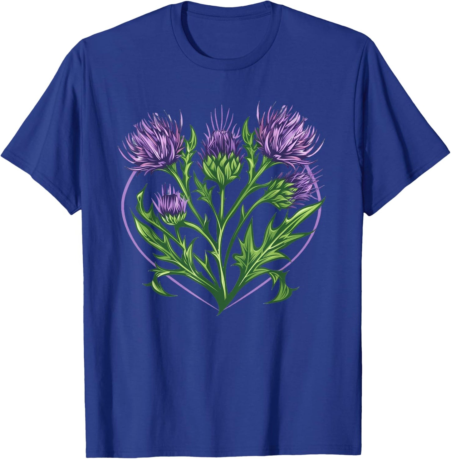 Thistle Flower In A Heart T-Shirt - T-Shirt | Royal
