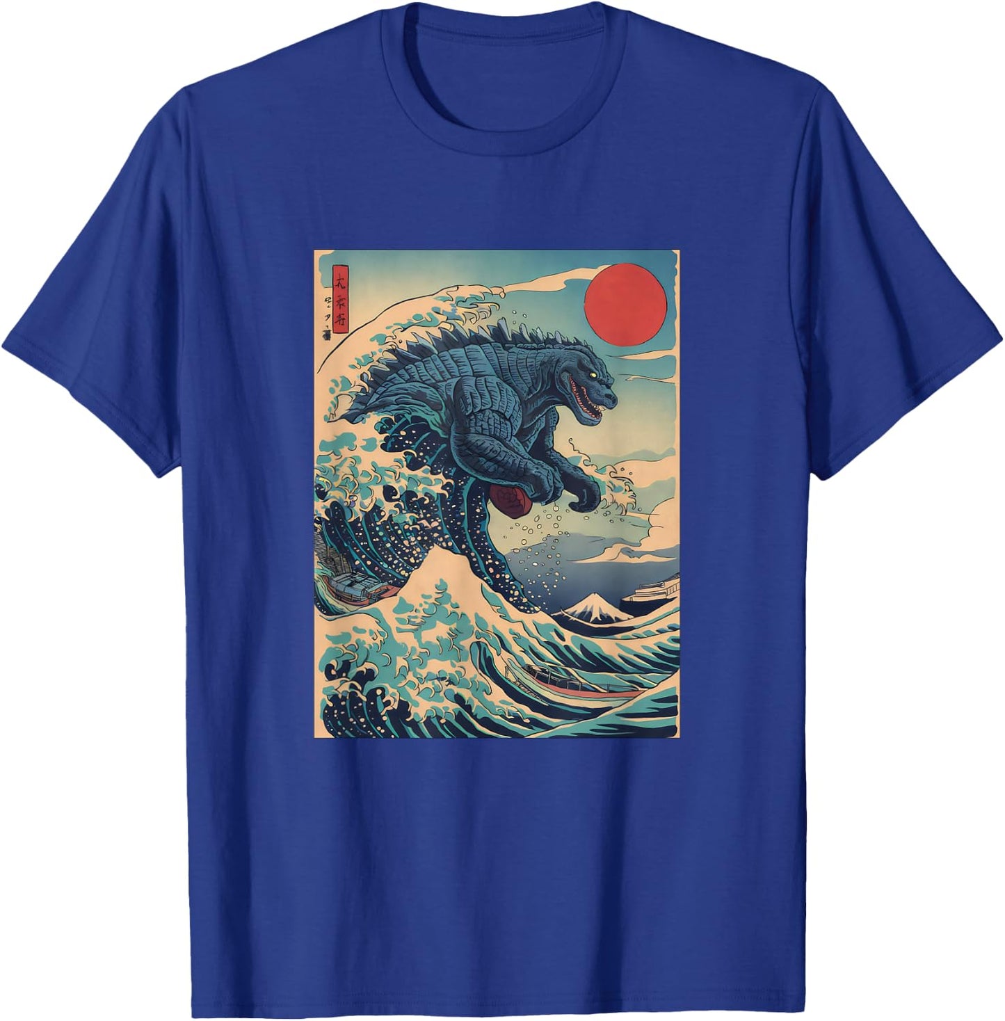 Kaiju Monster Japanese Style Art Great Wave Off Kanagawa T-Shirt - T-Shirt | Royal
