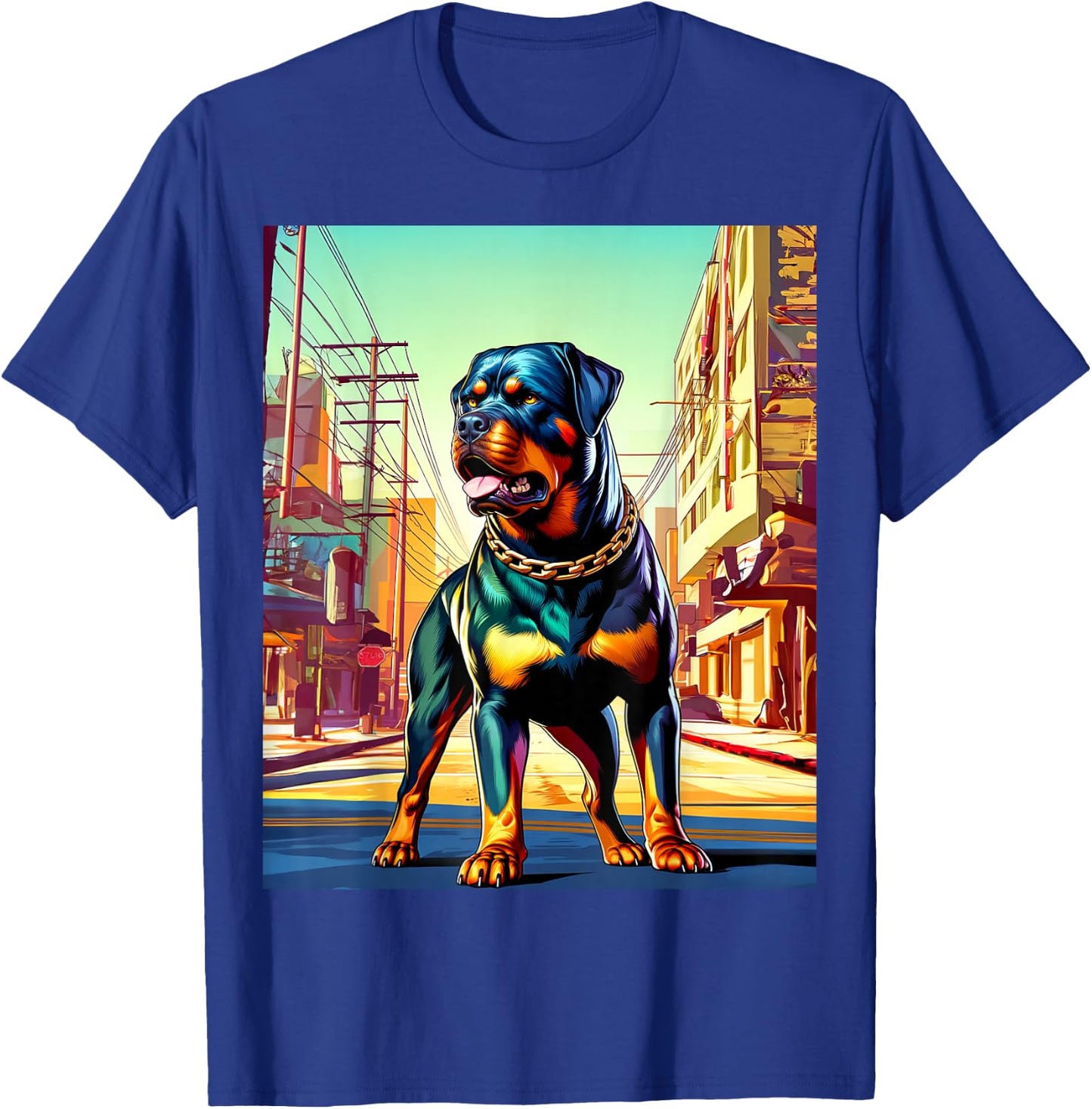 GTA Rottweiler Style T-Shirt - T-Shirt | Royal