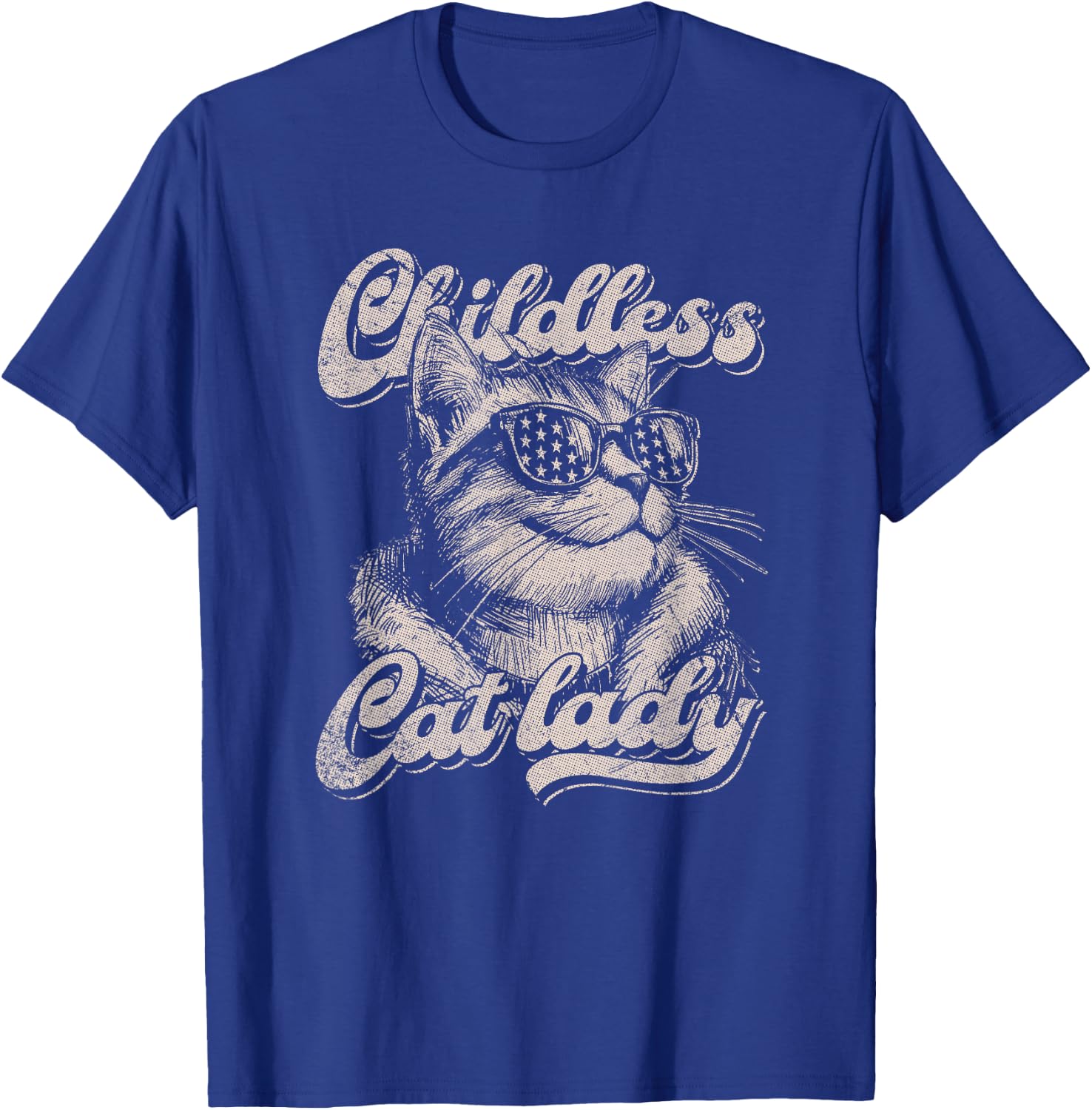 Childless Cat Lady Funny Cat Lover Graphic T-Shirt - T-Shirt | Royal