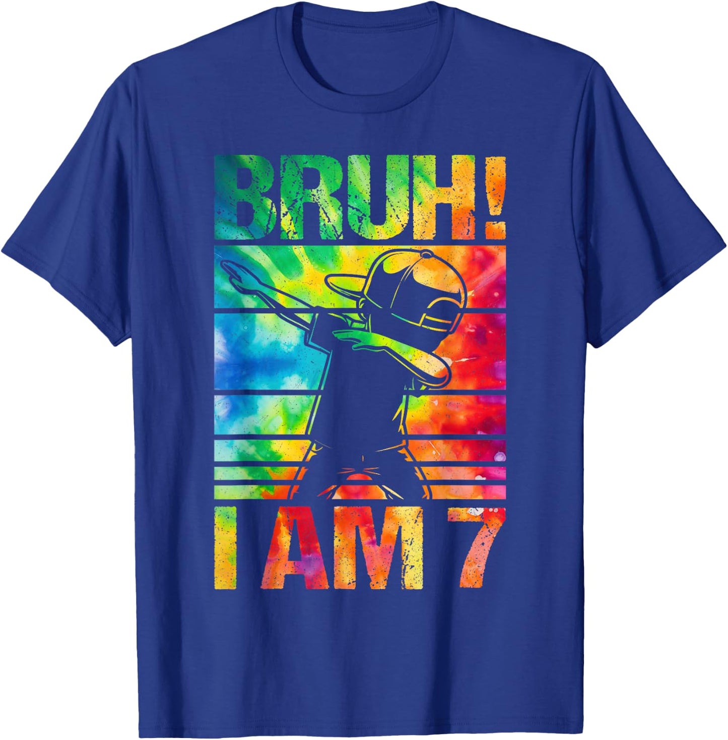 7 Year Birthday Tie Dye Dabbing Boy Bruh Its My 7th Birthday T-Shirt - T-Shirt | Royal