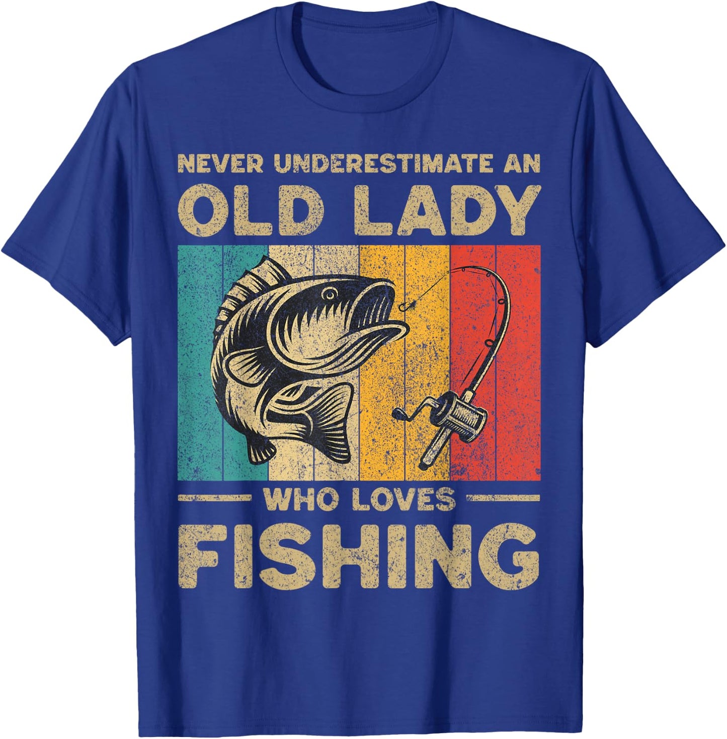 Funny Vintage Fishing Jokes Fisherman Bass Fish T-Shirt - T-Shirt | Royal