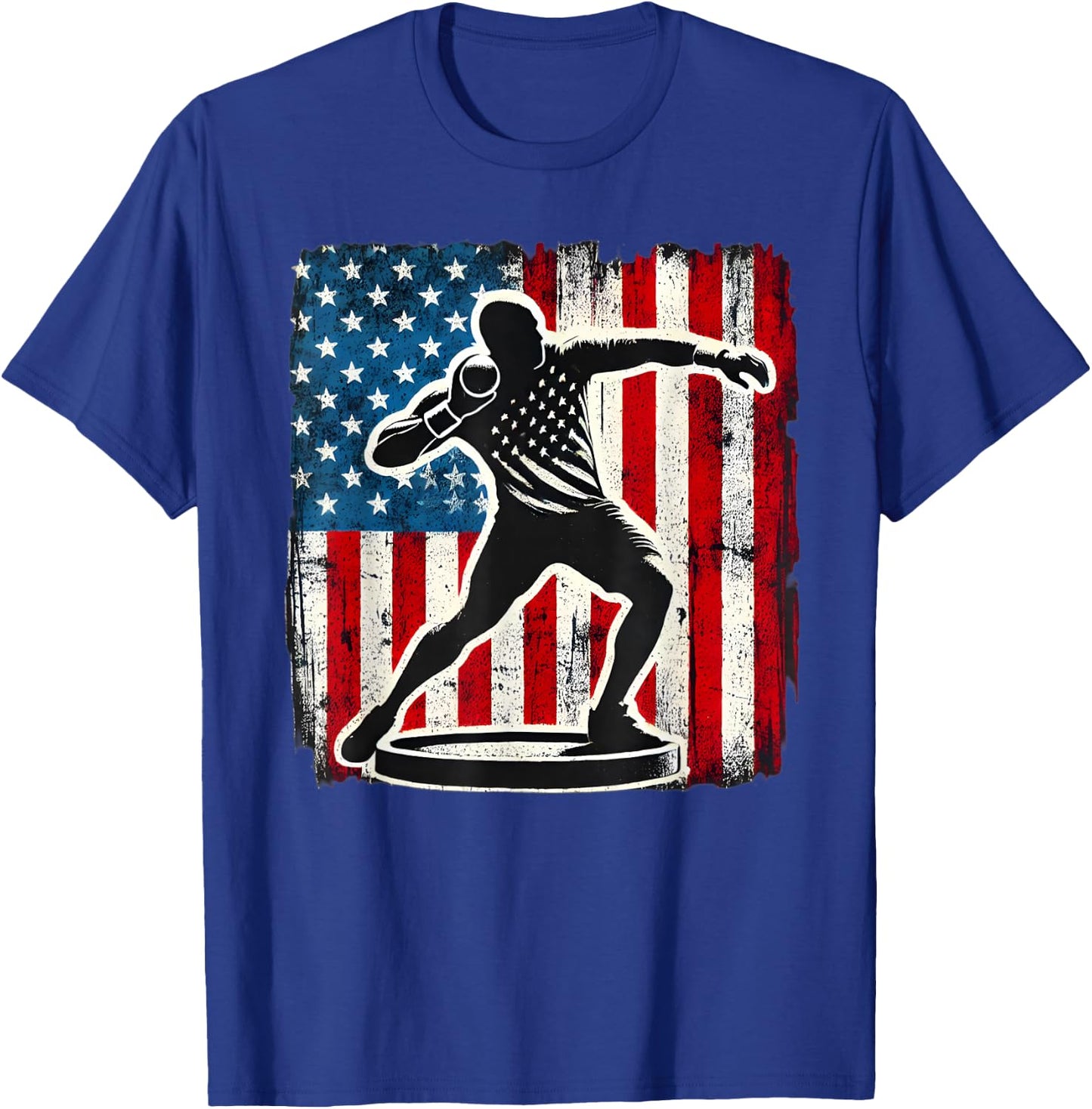 Shot Put Men Women Track And Field american flag T-Shirt - T-Shirt | Royal