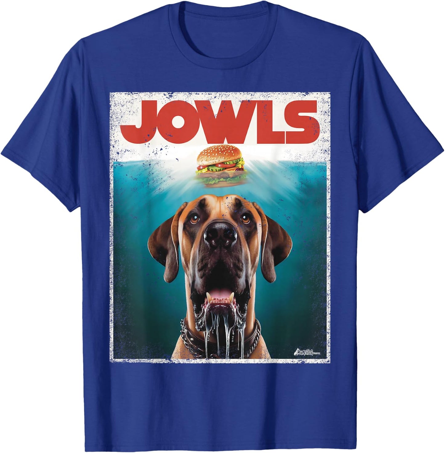 Funny Great Dane Jowls Top, Fawn Natural Dog Mom, Burger Dad T-Shirt - T-Shirt | Royal