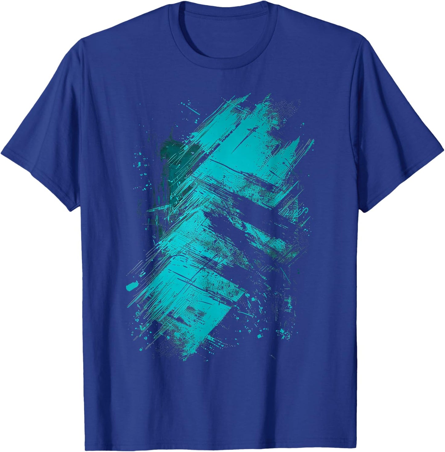 Teal and Black Grunge Graphic T-Shirt - T-Shirt | Royal