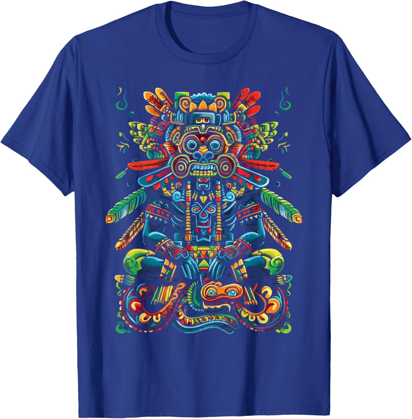 Aztec God Aztec Culture Mayan Indigenous Tlaloc Statue T-Shirt - T-Shirt | Royal
