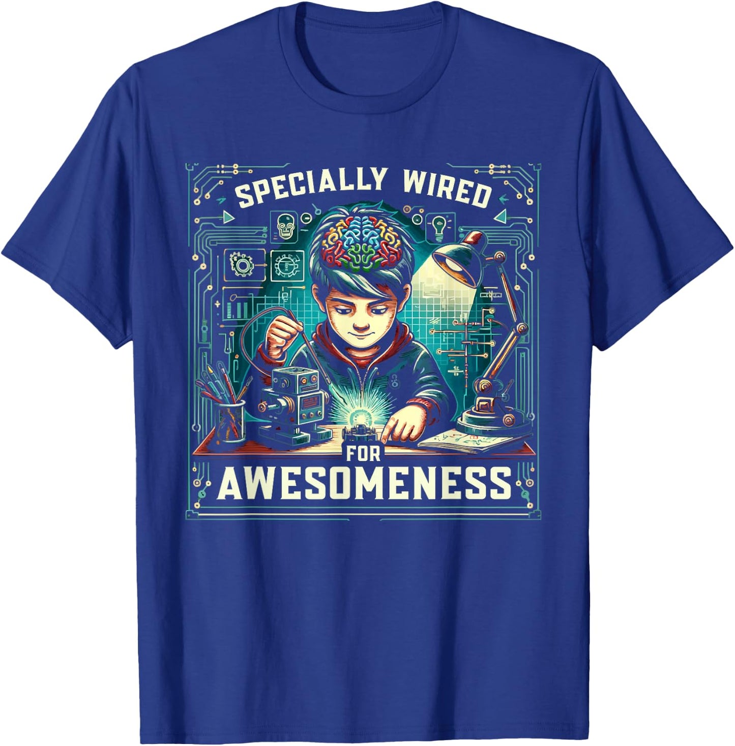 AuDHD Autism ADHD Autistic Spectrum Neurodiversity T-Shirt - T-Shirt | Royal