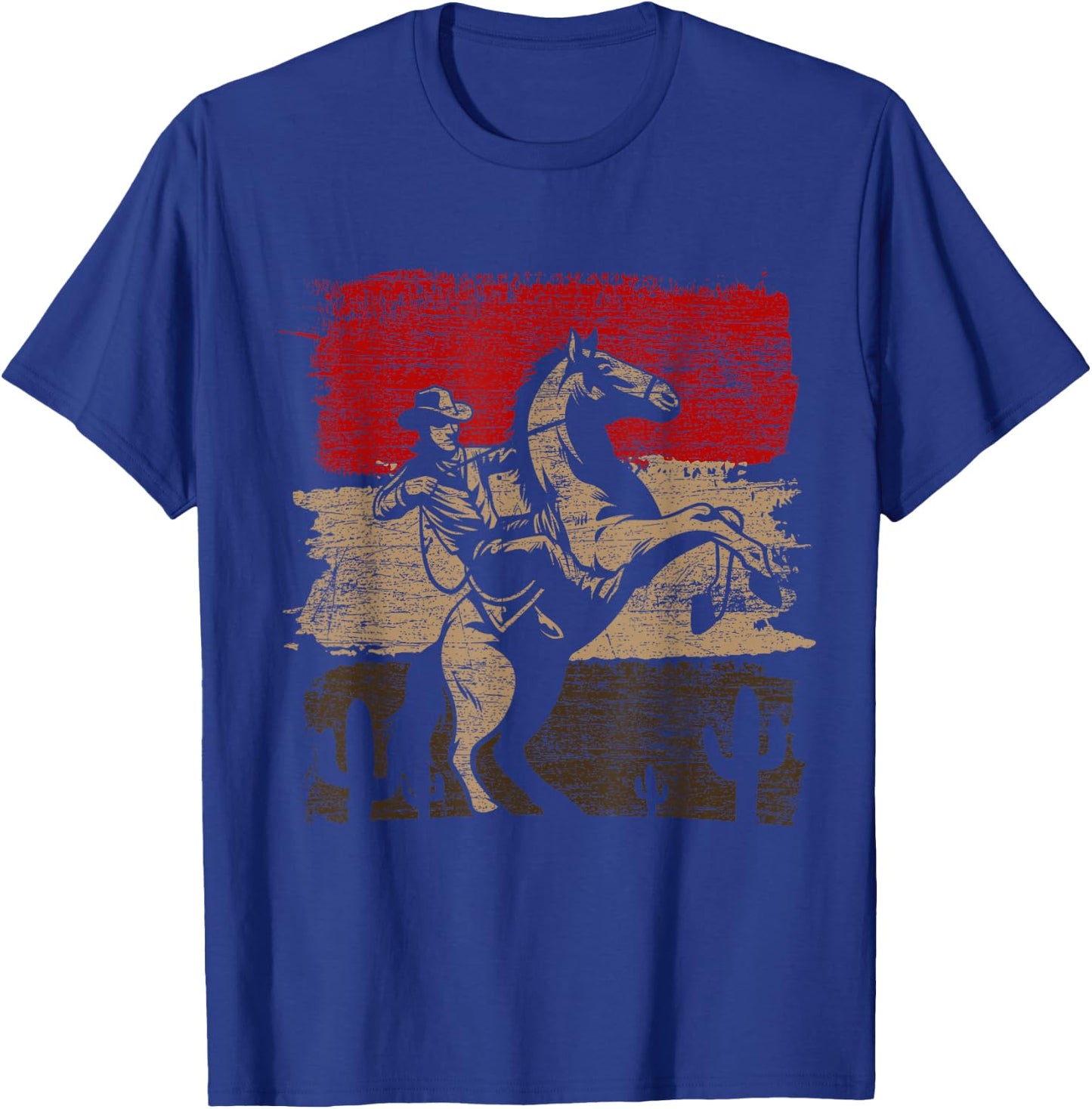 Geschenk Cowboy Liebhaber Country Cowboy Texas Animal Horse Cowboy Black -Adults -Kids Classic Fit Short Sleeve Cotton 60% Polyester 40% Small T-Shirt - T-Shirt | Royal