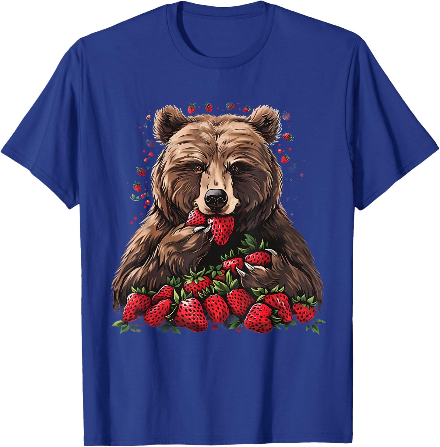 Strawberry Bear Drawing Artwork Wildlife Strawberries T-Shirt - T-Shirt | Royal