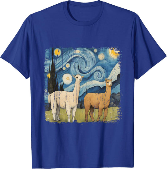 Cotopaxi Starry Night Artwork Llama National Park Souvenir T-Shirt - T-Shirt | Royal