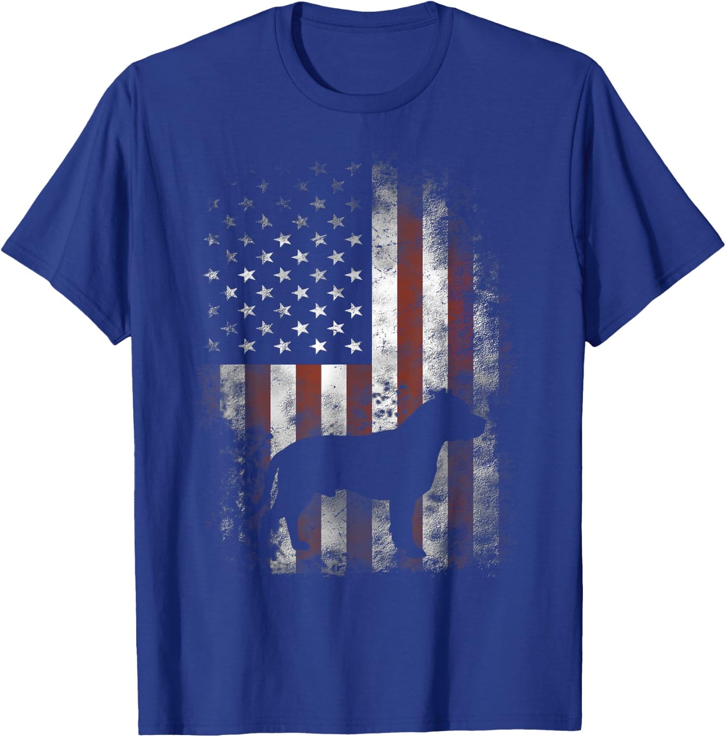 American Pitbull Terrier American Flag Patriotic T-Shirt - T-Shirt | Royal