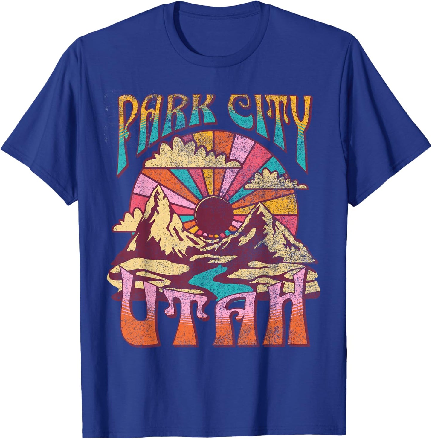 Park City Utah Nature Hiking Mountains Outdoors Vintage T-Shirt - T-Shirt | Royal