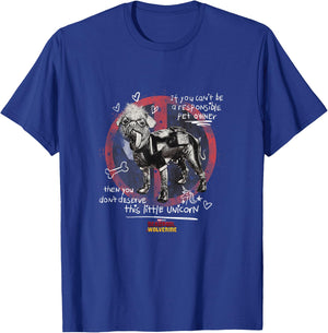 Marvel Deadpool & Wolverine A Responsible Pet Owner Vintage T-Shirt - T-Shirt | Royal