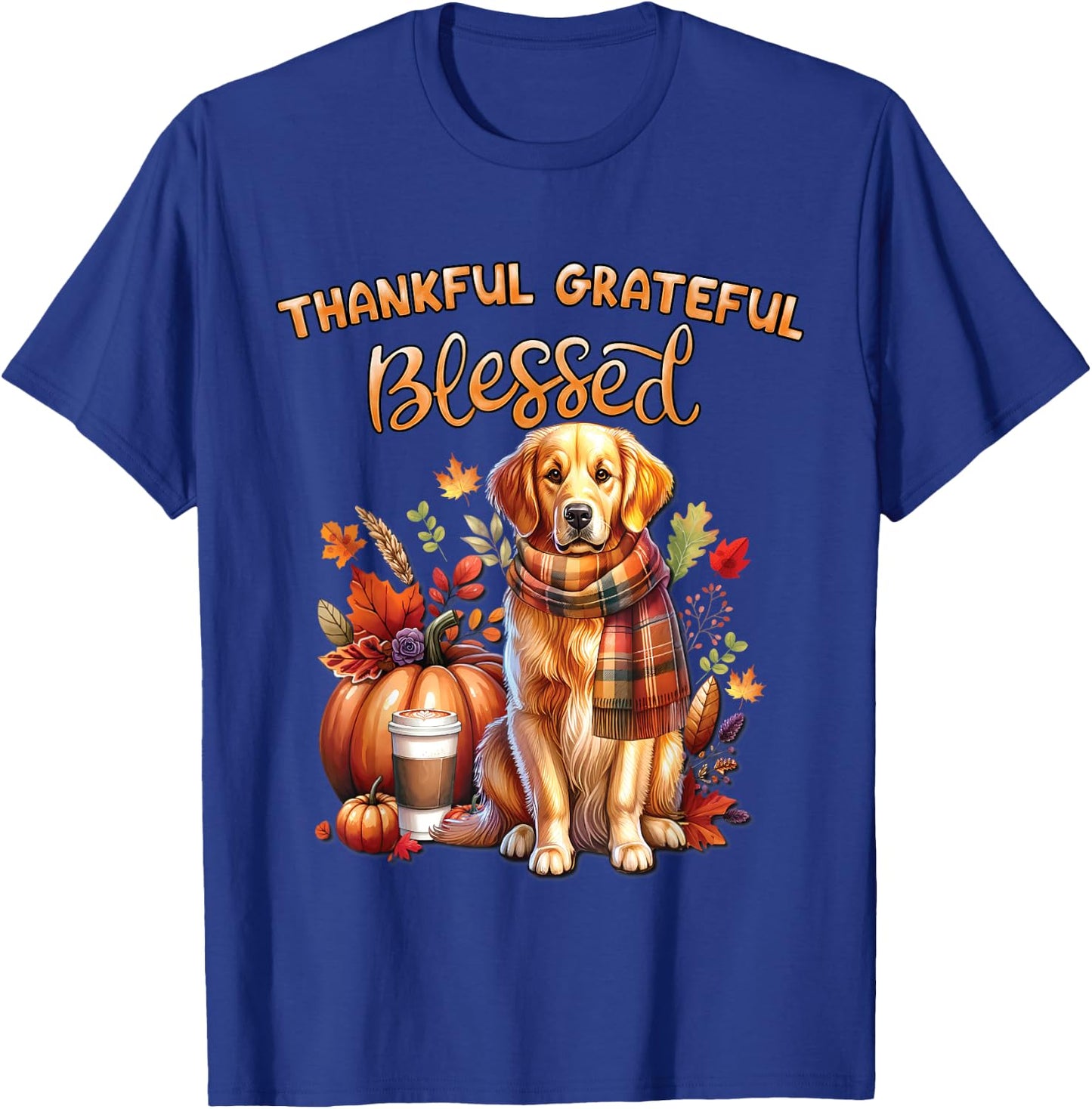 Golden Retriever Dog pumpkin spice Happy Fall Yall autumn T-Shirt - T-Shirt | Royal