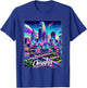 Omaha Nebraska Shirt Family Trip 80s 90s Retro City Skyline T-Shirt - T-Shirt | Royal