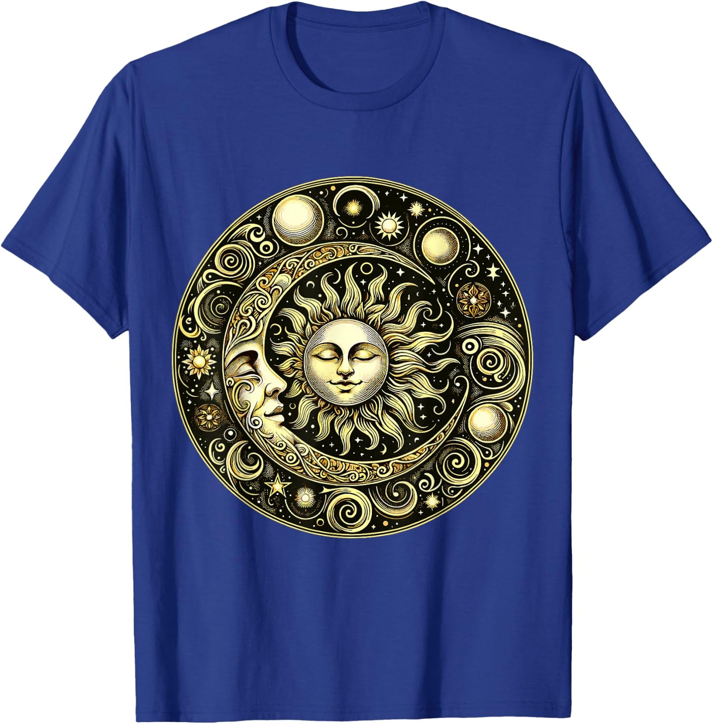 Celestial Moon and Sun T-Shirt - T-Shirt | Royal
