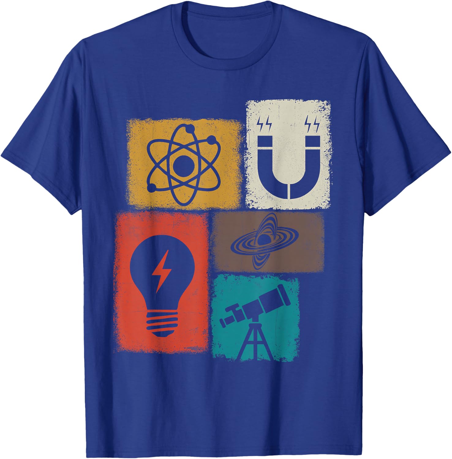 Physicist Vintage Collage Physics T-Shirt - T-Shirt | Royal