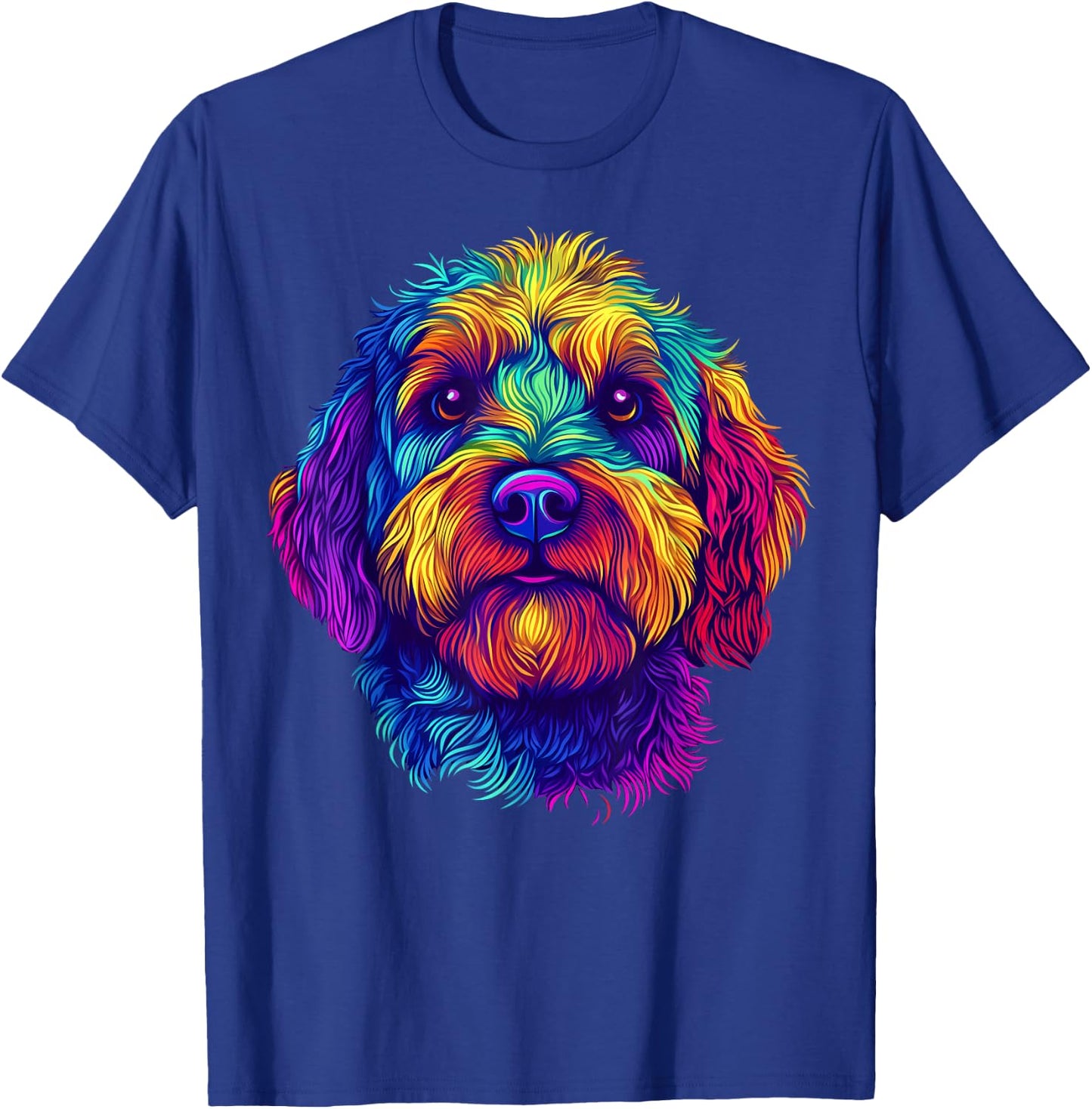 Colorful Aussiedoodle Dog Lover Cute Puppy Men Women Black T-Shirt - T-Shirt | Royal