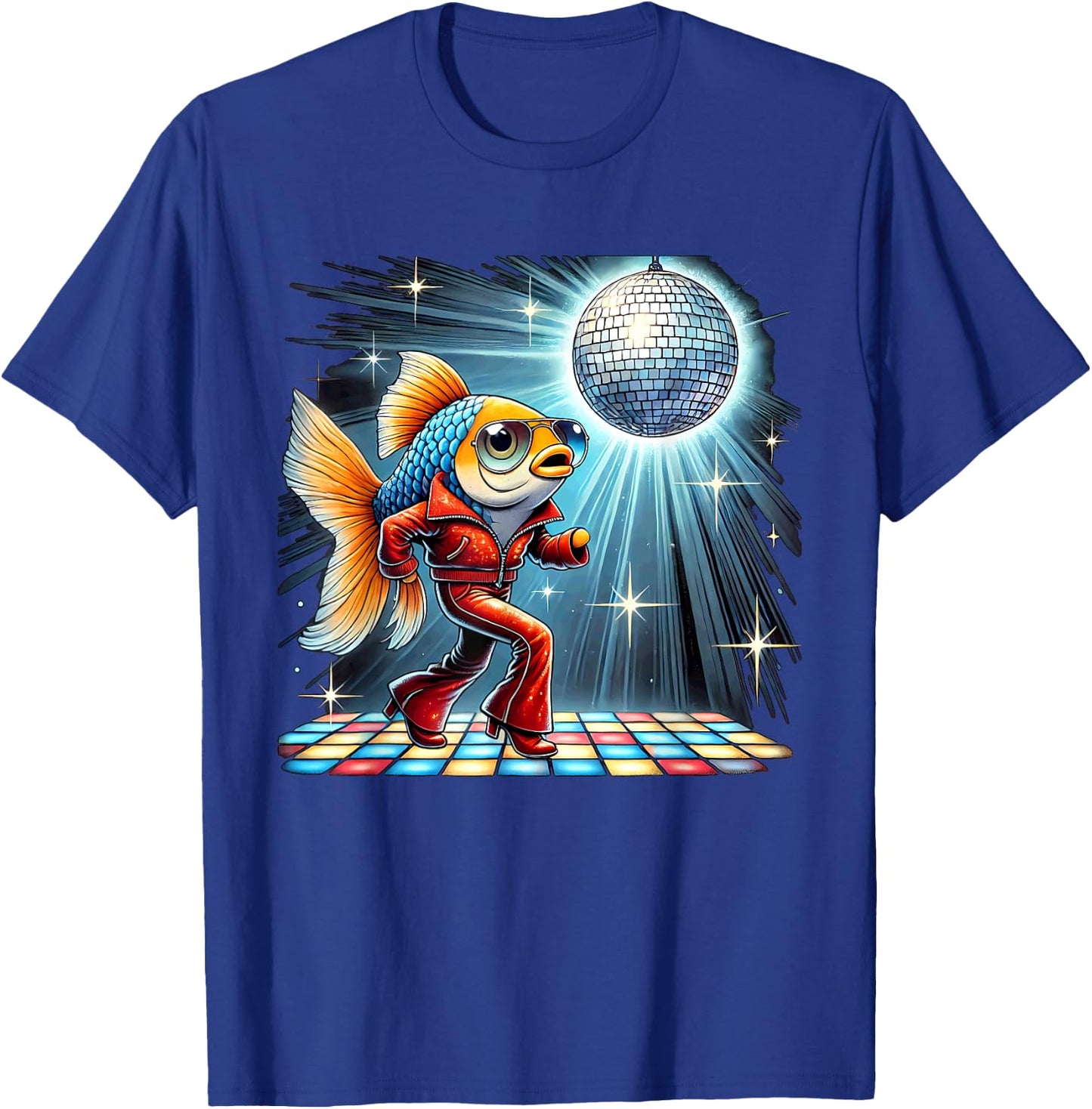 Aesthetic Fish Disco T-Shirt - T-Shirt | Royal