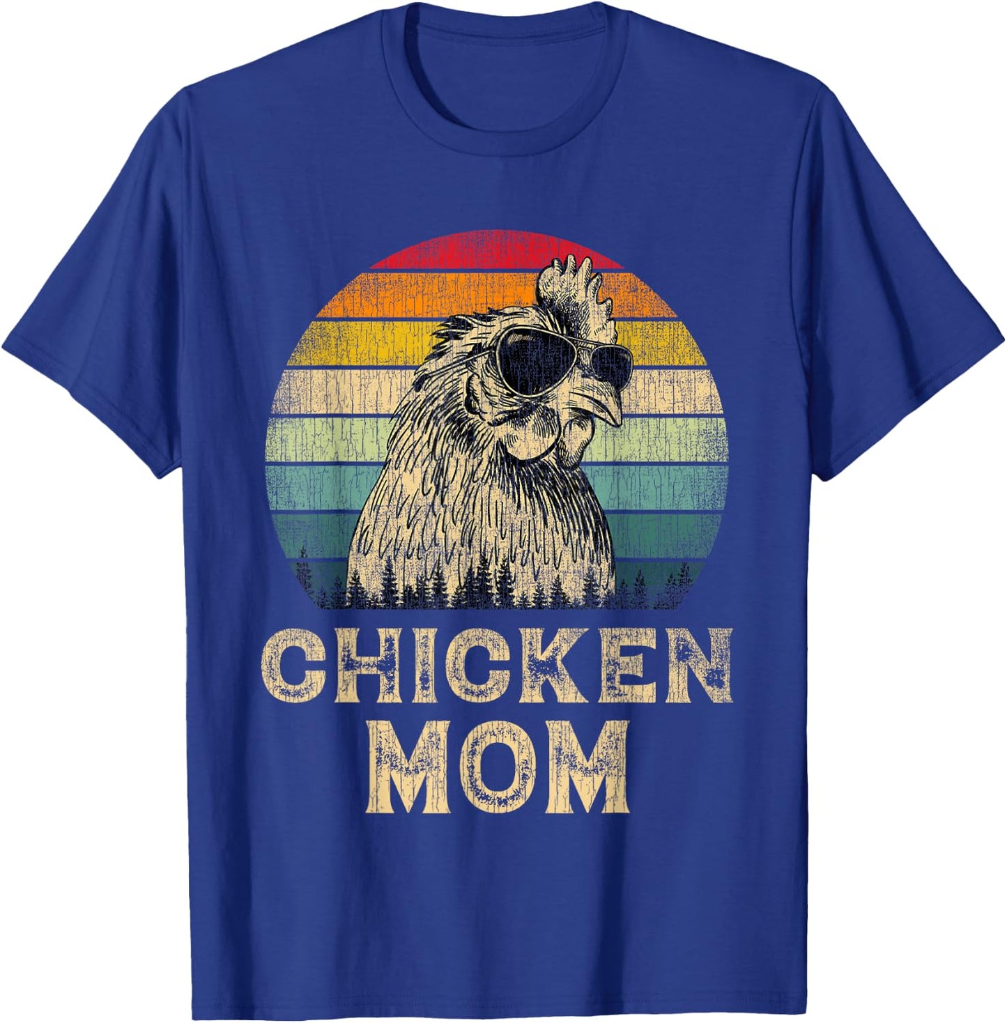 Vintage Chicken Mom Chicken Lovers Mommy Mother's Day T-Shirt - T-Shirt | Royal