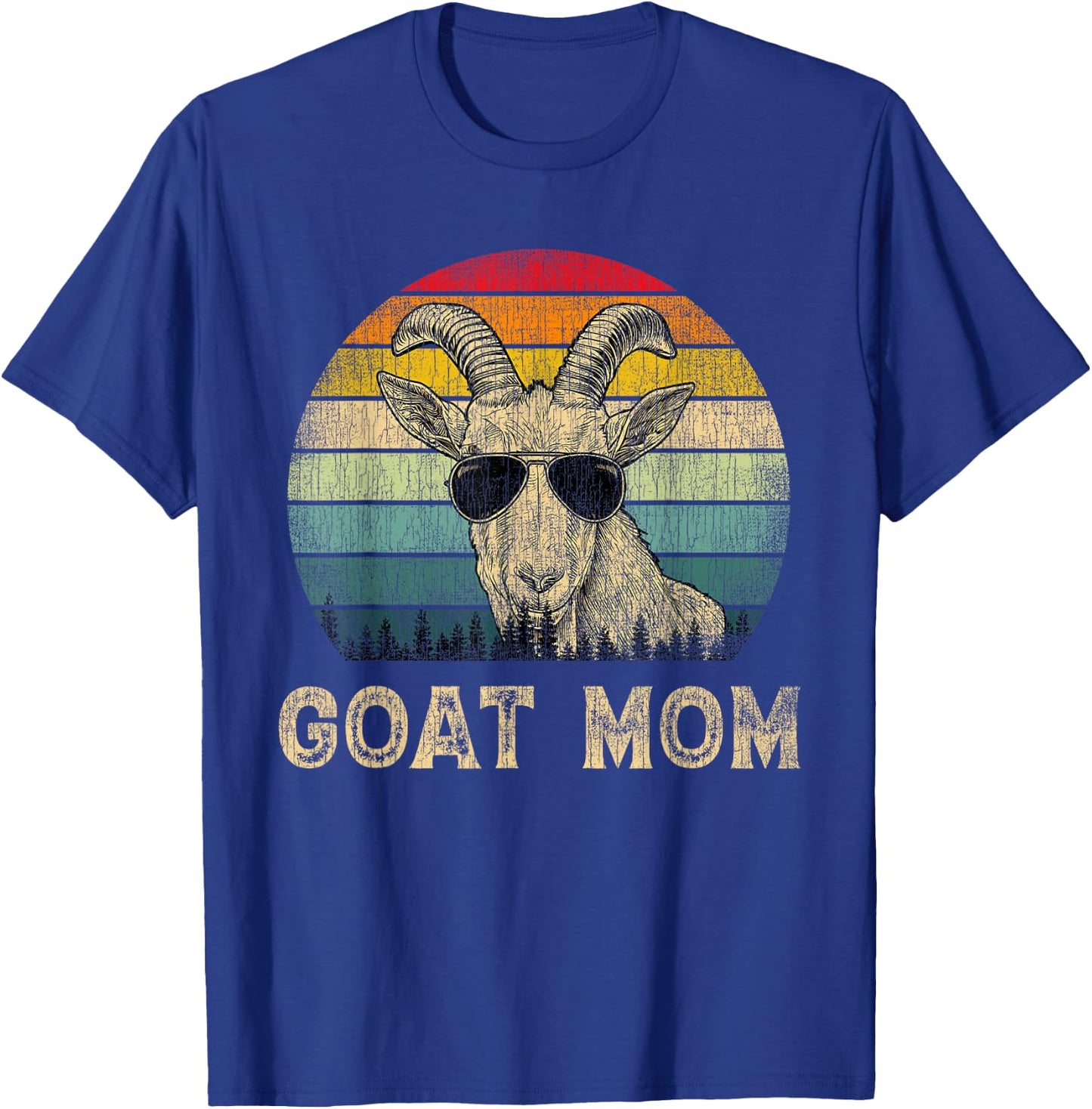 Vintage Goat Mom Goat Lovers Mommy Mother's Day T-Shirt - T-Shirt | Royal